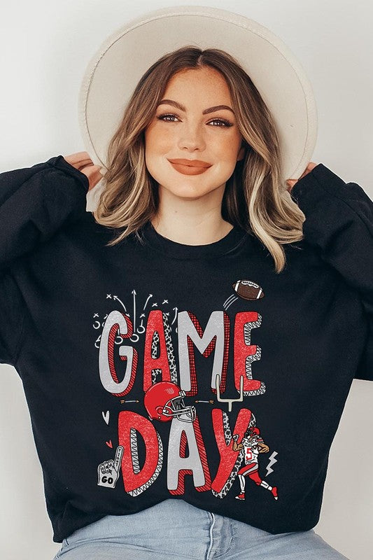 Game Day Football Graphic Fleece Sweatshirts