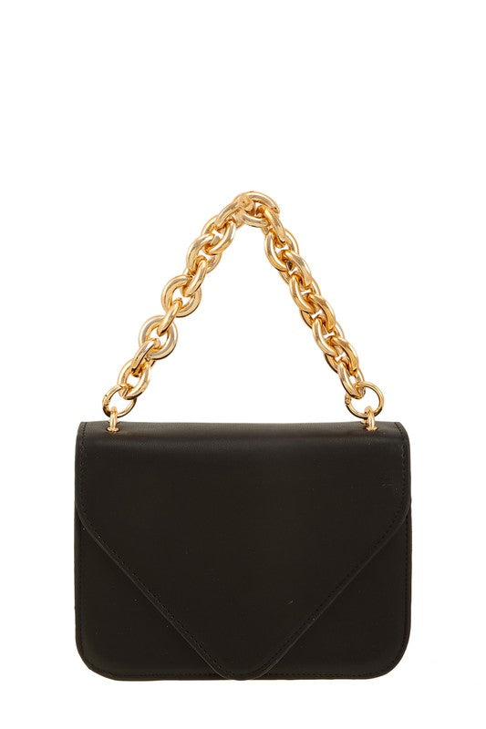 Envelope Style Chain Handle Crossbody Bag